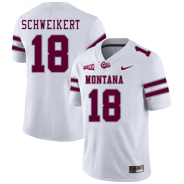 Montana Grizzlies #18 Cody Schweikert College Football Jerseys Stitched Sale-White